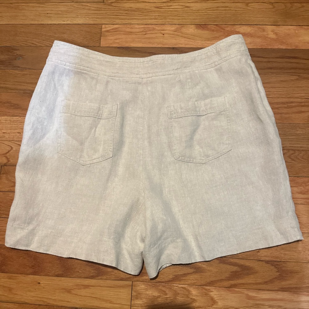 Boden Women’s Light Beige Natural Linen Shorts Sz 12 - Picture 4 of 9